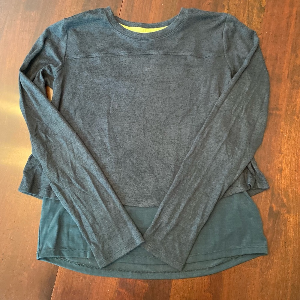Athleta Girl layered crop sweater size 12
